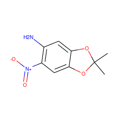 CC1(C)Oc2cc(N)c([N+](=O)[O-])cc2O1 ZINC000004115592