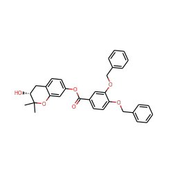 CC1(C)Oc2cc(OC(=O)c3ccc(OCc4ccccc4)c(OCc4ccccc4)c3)ccc2C[C@H]1O ZINC000072175635