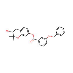 CC1(C)Oc2cc(OC(=O)c3cccc(OCc4ccccc4)c3)ccc2C[C@H]1O ZINC000072176928