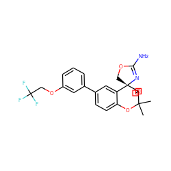 CC1(C)Oc2ccc(-c3cccc(OCC(F)(F)F)c3)cc2[C@@]2(COC(N)=N2)C12COC2 ZINC000149412644