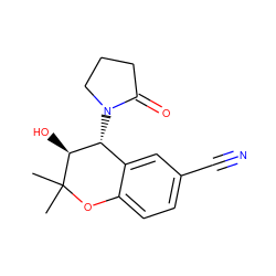 CC1(C)Oc2ccc(C#N)cc2[C@@H](N2CCCC2=O)[C@@H]1O ZINC000000001224