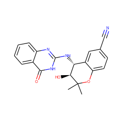 CC1(C)Oc2ccc(C#N)cc2[C@@H](Nc2nc3ccccc3c(=O)[nH]2)[C@@H]1O ZINC000040392032