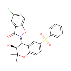 CC1(C)Oc2ccc(S(=O)(=O)c3ccccc3)cc2[C@@H](n2oc3ccc(Cl)cc3c2=O)[C@@H]1O ZINC000040405921