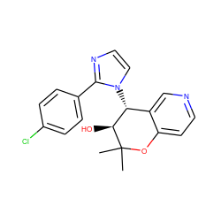 CC1(C)Oc2ccncc2[C@@H](n2ccnc2-c2ccc(Cl)cc2)[C@@H]1O ZINC000040863489