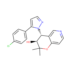 CC1(C)Oc2ccncc2[C@@H](n2nccc2-c2ccc(Cl)cc2)[C@@H]1O ZINC000040863491