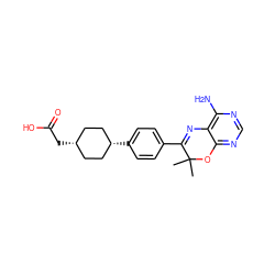 CC1(C)Oc2ncnc(N)c2N=C1c1ccc([C@H]2CC[C@@H](CC(=O)O)CC2)cc1 ZINC000147228368