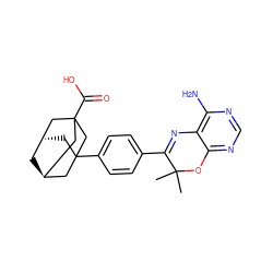 CC1(C)Oc2ncnc(N)c2N=C1c1ccc(C23C[C@H]4C[C@@H](CC(C(=O)O)(C4)C2)C3)cc1 ZINC000100417049