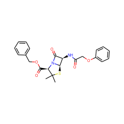 CC1(C)S[C@@H]2[C@H](NC(=O)COc3ccccc3)C(=O)N2[C@@H]1C(=O)OCc1ccccc1 ZINC000012478500