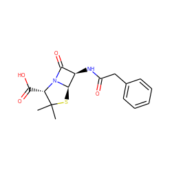 CC1(C)S[C@@H]2[C@H](NC(=O)Cc3ccccc3)C(=O)N2[C@H]1C(=O)O ZINC000003871701