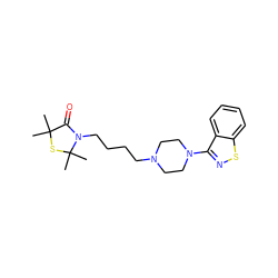 CC1(C)SC(C)(C)N(CCCCN2CCN(c3nsc4ccccc34)CC2)C1=O ZINC000013759386