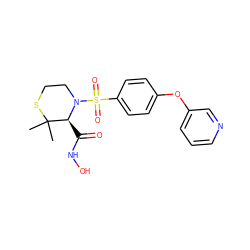 CC1(C)SCCN(S(=O)(=O)c2ccc(Oc3cccnc3)cc2)[C@H]1C(=O)NO ZINC000026739271