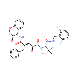 CC1(C)SCN(C(=O)[C@@H](O)C[C@@H](Cc2ccccc2)C(=O)N[C@H]2c3ccccc3OC[C@H]2O)[C@@H]1C(=O)NCc1c(F)cccc1F ZINC000029486084