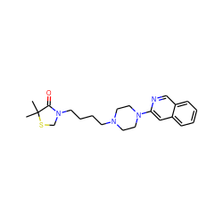 CC1(C)SCN(CCCCN2CCN(c3cc4ccccc4cn3)CC2)C1=O ZINC000012356241