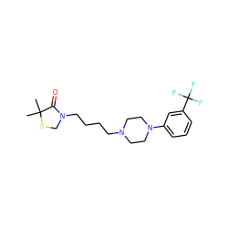 CC1(C)SCN(CCCCN2CCN(c3cccc(C(F)(F)F)c3)CC2)C1=O ZINC000013759352