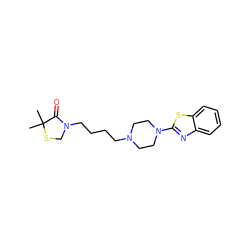 CC1(C)SCN(CCCCN2CCN(c3nc4ccccc4s3)CC2)C1=O ZINC000013759451