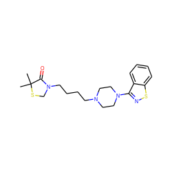 CC1(C)SCN(CCCCN2CCN(c3nsc4ccccc34)CC2)C1=O ZINC000001547049