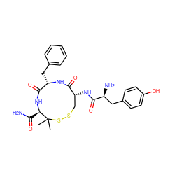 CC1(C)SSC[C@@H](NC(=O)[C@@H](N)Cc2ccc(O)cc2)C(=O)N[C@@H](Cc2ccccc2)C(=O)N[C@@H]1C(N)=O ZINC000026648506