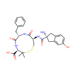 CC1(C)SSC[C@H](NC(=O)[C@@]2(N)Cc3ccc(O)cc3C2)C(=O)N[C@@H](Cc2ccccc2)C(=O)N[C@@H]1C(=O)O ZINC000027440278