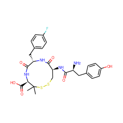 CC1(C)SSC[C@H](NC(=O)[C@@H](N)Cc2ccc(O)cc2)C(=O)N[C@@H](Cc2ccc(F)cc2)C(=O)N[C@@H]1C(=O)O ZINC000029330344