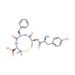 CC1(C)SSC[C@H](NC(=O)[C@@H](N)Cc2ccc(O)cc2)C(=O)N[C@H](Cc2ccccc2)C(=O)N[C@@H]1C(=O)O ZINC000299818054