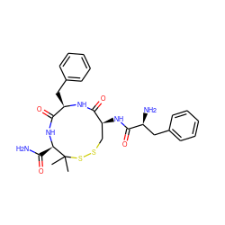 CC1(C)SSC[C@H](NC(=O)[C@@H](N)Cc2ccccc2)C(=O)N[C@H](Cc2ccccc2)C(=O)N[C@@H]1C(N)=O ZINC000027091390