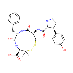 CC1(C)SSC[C@H](NC(=O)[C@@H]2NCC[C@H]2c2ccc(O)cc2)C(=O)N[C@@H](Cc2ccccc2)C(=O)N[C@@H]1C(=O)O ZINC000095555306