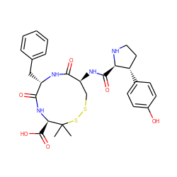 CC1(C)SSC[C@H](NC(=O)[C@H]2NCC[C@@H]2c2ccc(O)cc2)C(=O)N[C@@H](Cc2ccccc2)C(=O)N[C@@H]1C(=O)O ZINC000027432579