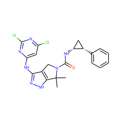 CC1(C)c2[nH]nc(Nc3cc(Cl)nc(Cl)n3)c2CN1C(=O)N[C@@H]1C[C@@H]1c1ccccc1 ZINC000115991702