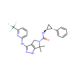 CC1(C)c2[nH]nc(Nc3cccc(C(F)(F)F)n3)c2CN1C(=O)N[C@H]1C[C@@H]1c1ccccc1 ZINC000147500131