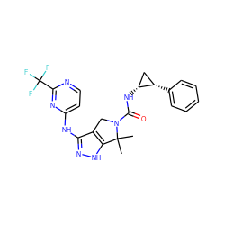 CC1(C)c2[nH]nc(Nc3ccnc(C(F)(F)F)n3)c2CN1C(=O)N[C@@H]1C[C@@H]1c1ccccc1 ZINC000115990960