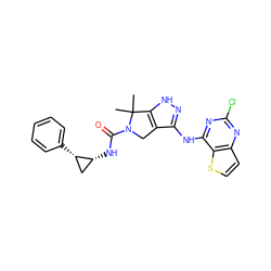 CC1(C)c2[nH]nc(Nc3nc(Cl)nc4ccsc34)c2CN1C(=O)N[C@@H]1C[C@@H]1c1ccccc1 ZINC000115981755