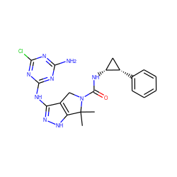 CC1(C)c2[nH]nc(Nc3nc(N)nc(Cl)n3)c2CN1C(=O)N[C@@H]1C[C@@H]1c1ccccc1 ZINC000115990664