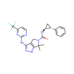 CC1(C)c2[nH]nc(Nc3nccc(C(F)(F)F)n3)c2CN1C(=O)N[C@H]1C[C@@H]1c1ccccc1 ZINC000035902660