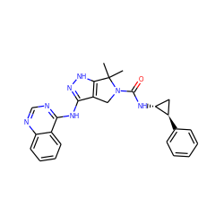 CC1(C)c2[nH]nc(Nc3ncnc4ccccc34)c2CN1C(=O)N[C@@H]1C[C@H]1c1ccccc1 ZINC000115990543