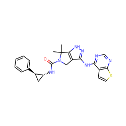 CC1(C)c2[nH]nc(Nc3ncnc4sccc34)c2CN1C(=O)N[C@@H]1C[C@H]1c1ccccc1 ZINC000117596983