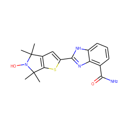 CC1(C)c2cc(-c3nc4c(C(N)=O)cccc4[nH]3)sc2C(C)(C)N1O ZINC000040861773