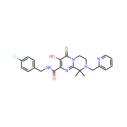 CC1(C)c2nc(C(=O)NCc3ccc(F)cc3)c(O)c(=O)n2CCN1Cc1ccccn1 ZINC000036520082