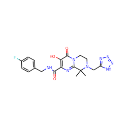 CC1(C)c2nc(C(=O)NCc3ccc(F)cc3)c(O)c(=O)n2CCN1Cc1nnn[nH]1 ZINC000036518548