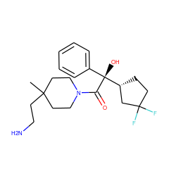 CC1(CCN)CCN(C(=O)[C@](O)(c2ccccc2)[C@@H]2CCC(F)(F)C2)CC1 ZINC000013534302