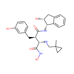 CC1(CN[C@H](C(=O)NO)[C@@H](Cc2cccc(O)c2)C(=O)N[C@H]2c3ccccc3C[C@H]2O)CC1 ZINC000042890843