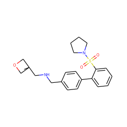 CC1(CNCc2ccc(-c3ccccc3S(=O)(=O)N3CCCC3)cc2)COC1 ZINC000072116219