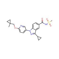 CC1(COc2ccc(-n3nc(C4CC4)c4cc(C(=O)NS(C)(=O)=O)ccc43)cn2)CC1 ZINC000143682920