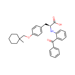 CC1(COc2ccc(C[C@H](Nc3ccccc3C(=O)c3ccccc3)C(=O)O)cc2)CCCCC1 ZINC000012358057