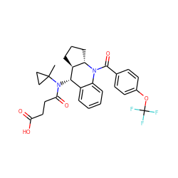 CC1(N(C(=O)CCC(=O)O)[C@H]2c3ccccc3N(C(=O)c3ccc(OC(F)(F)F)cc3)[C@H]3CCC[C@@H]32)CC1 ZINC000204978800