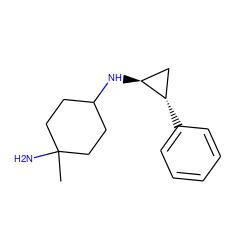 CC1(N)CCC(N[C@H]2C[C@@H]2c2ccccc2)CC1 ZINC000150151371