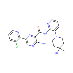 CC1(N)CCN(c2cccnc2NC(=O)c2nc(-c3ncccc3Cl)cnc2N)CC1 ZINC001772571258