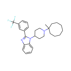 CC1(N2CCC(n3c(-c4cccc(C(F)(F)F)c4)nc4ccccc43)CC2)CCCCCCC1 ZINC000040421025