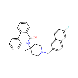 CC1(NC(=O)c2ccccc2-c2ccccc2)CCN(Cc2ccc3cc(F)ccc3c2)CC1 ZINC000029123430