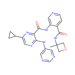 CC1(NC(=O)c2ccncc2NC(=O)c2nc(C3CC3)cnc2Nc2cncnc2)COC1 ZINC000169701747