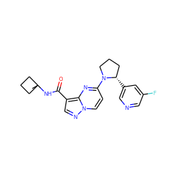 CC1(NC(=O)c2cnn3ccc(N4CCC[C@@H]4c4cncc(F)c4)nc23)CCC1 ZINC000169704196